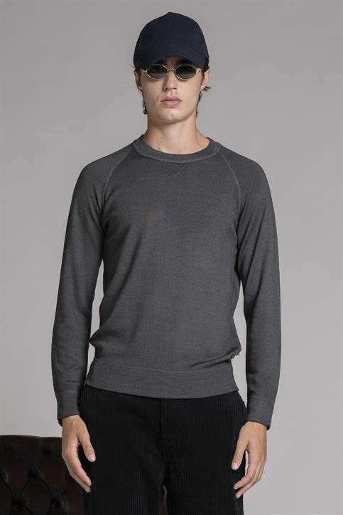 ROUND NECK MERINOS ACID WASH C.ROCK