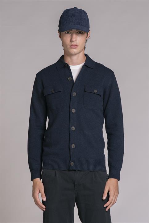 SWEATER OVERSHIRT LAMBSWOOL NAVY