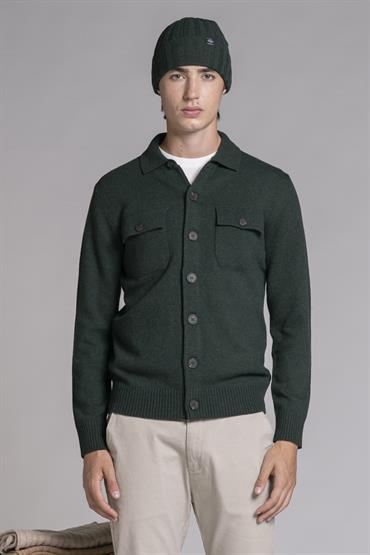 SWEATER OVERSHIRT LAMBSWOOL DK.GREEN