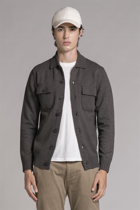 SWEATER OVERSHIRT LAMBSWOOL BROWN