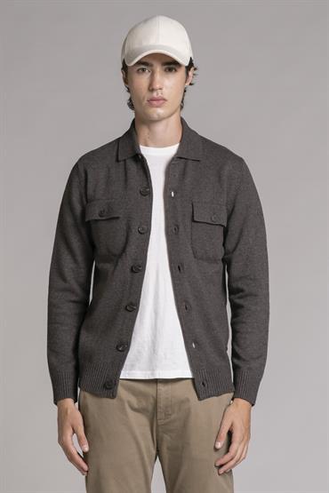 SWEATER OVERSHIRT LAMBSWOOL BROWN