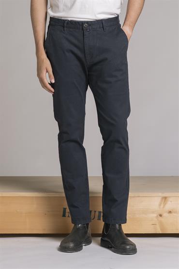 CHINO LONG SLIM TWILL STRETCH F/D NAVY