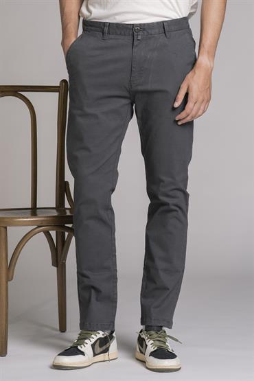 CHINO LONG SLIM TWILL STRETCH F/D C.ROCK