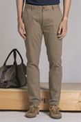 CHINO LONG SLIM TWILL STRETCH F/D MUD