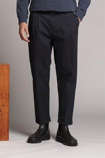 CHINO LONG COMFORT TWILL STRETCH F/D NAVY