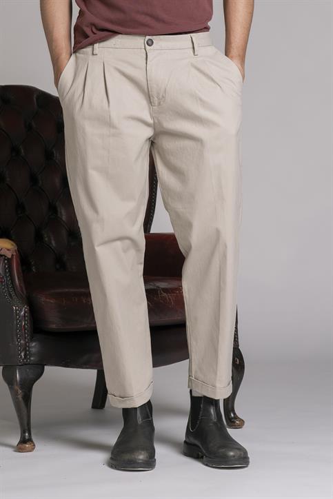CHINO LONG COMFORT TWILL STRETCH F/D DESERT