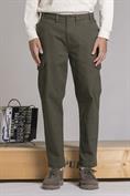 CARGO LONG COMFORT TWILL STRETCH F/D MIL.GREEN