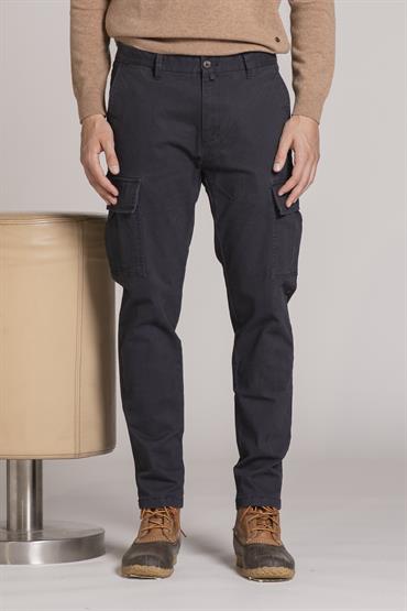 CARGO LONG SLIM TWILL STRETCH F/D NAVY