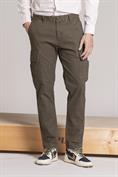 CARGO LONG SLIM TWILL STRETCH F/D MIL.GREEN