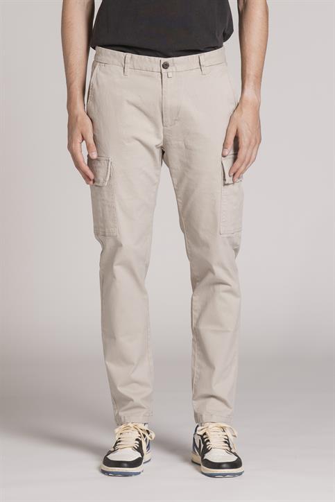 CARGO LONG SLIM TWILL STRETCH F/D DESERT