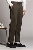 CHINO LONG COMFORT TWILL STRETCH F/D MIL.GREEN