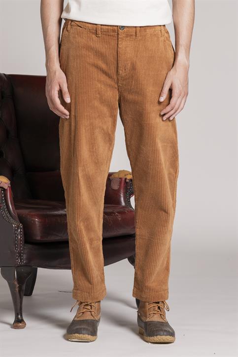 CHINO LONG COMFORT FRENCH CORDUROY F/D CARAMEL