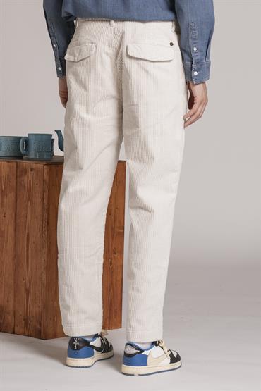 CHINO LONG COMFORT FRENCH CORDUROY F/D OFF WHITE
