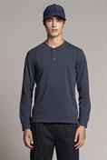 CHESTER L/S REGULAR JERSEY SOLID CARBON+SNOW WASH NAVY