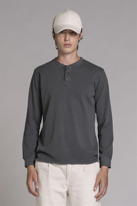 CHESTER L/S REGULAR JERSEY SOLID CARBON+SNOW WASH C.ROCK