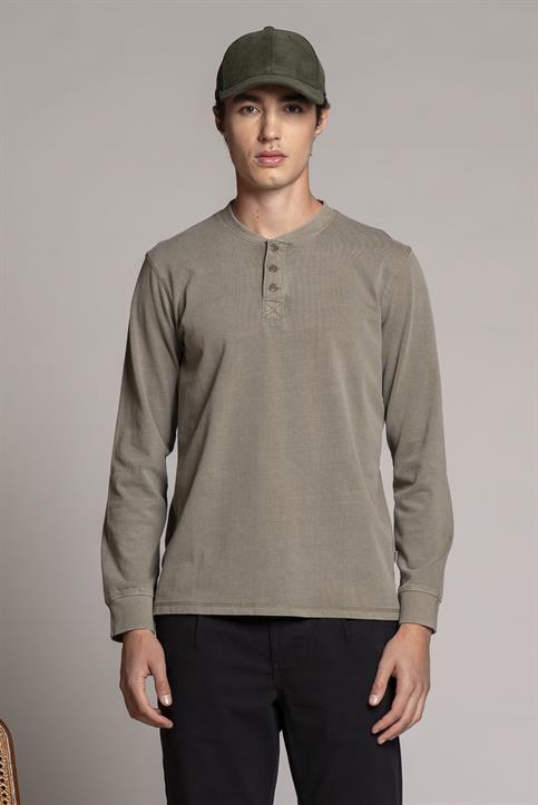 CHESTER L/S REGULAR JERSEY SOLID CARBON+SNOW WASH MIL.GR