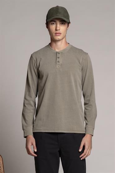 CHESTER L/S REGULAR JERSEY SOLID CARBON+SNOW WASH MIL.GR