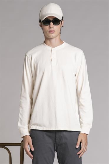 CHESTER L/S REGULAR JERSEY SOLID CARBON+SNOW WASH OFF WH
