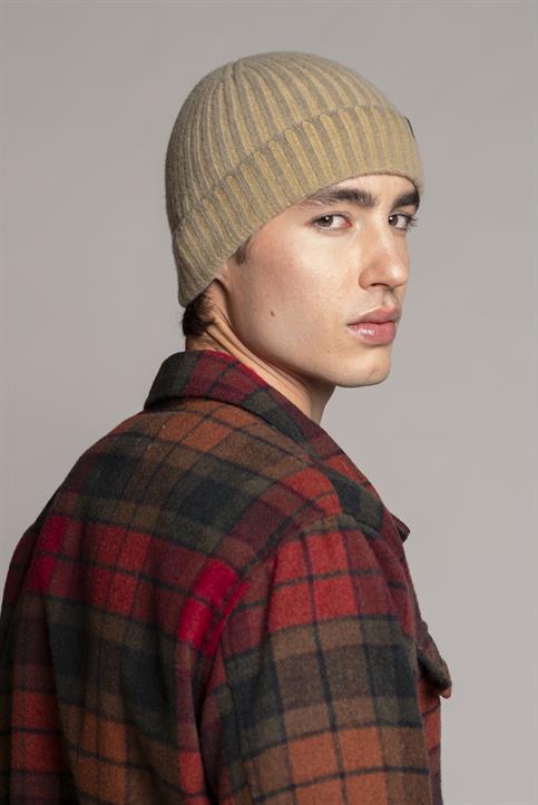 CAP MIXED WOOL COLD DYED DK.BEIGE