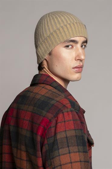 CAP MIXED WOOL COLD DYED DK.BEIGE