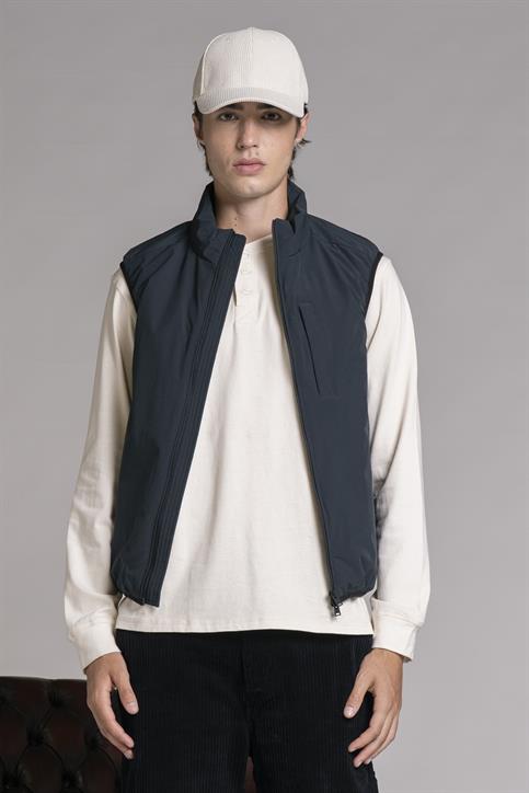 GILET ZIP NYLON NAVY