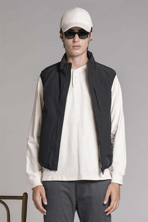 GILET ZIP NYLON BLACK
