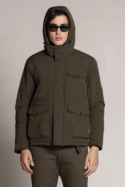 PARKA SHORT JACKET POLYESTER ARMY GREEN