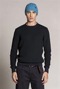 ROUND NECK COTTON STONE WASHED NAVY