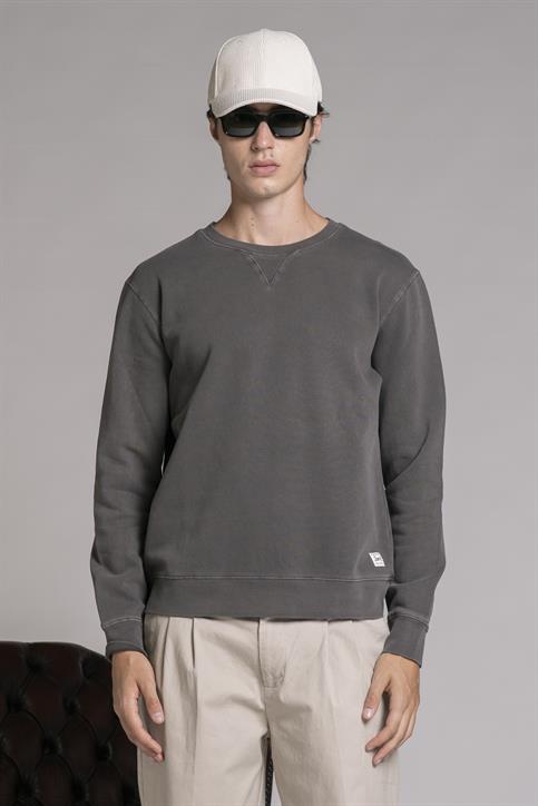 ROUND NECK FLEECE CARBON+SNOW WASH C.ROCK