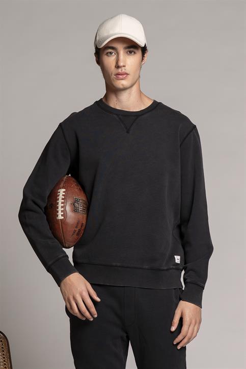 ROUND NECK FLEECE CARBON+SNOW WASH BLACK