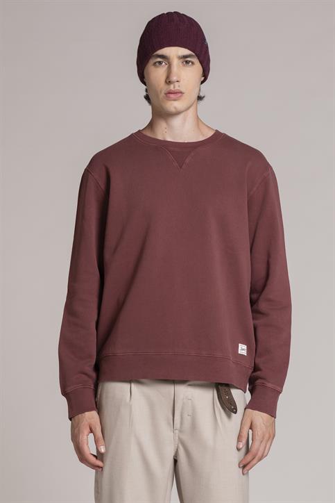 ROUND NECK FLEECE CARBON+SNOW WASH BORDEAUX