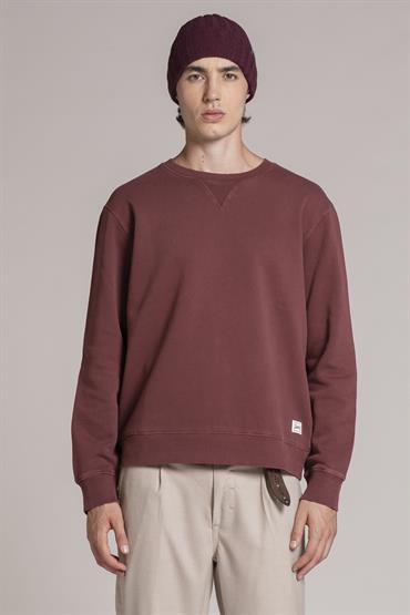 ROUND NECK FLEECE CARBON+SNOW WASH BORDEAUX