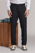 CHINO LONG PENCES COMFORT MIXED WOOL Y/D NAVY STRIPE