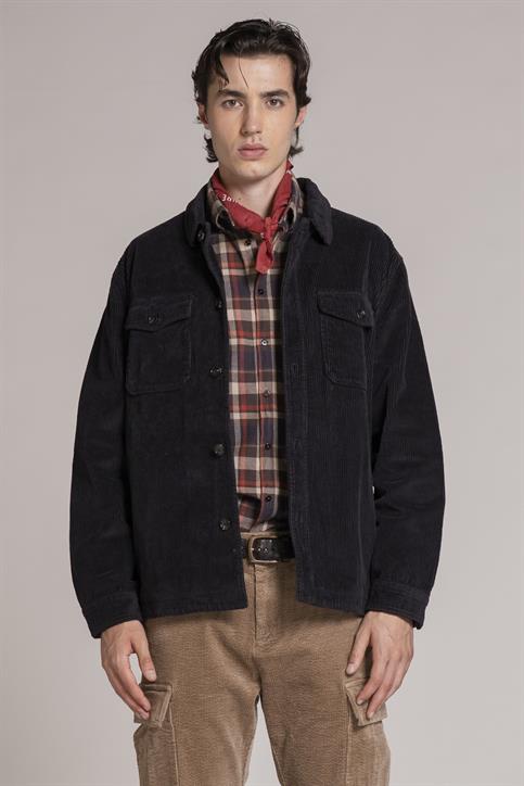OVERSHIRT L/S CORDUROY 500 STRIPES F/D NAVY