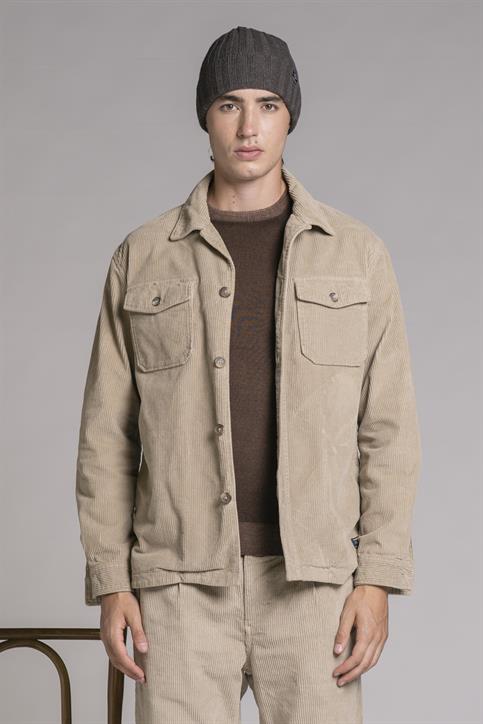 OVERSHIRT L/S CORDUROY 500 STRIPES F/D SAND