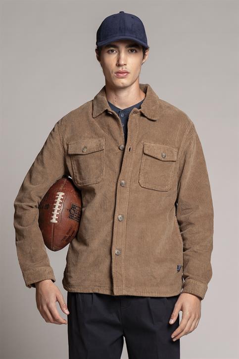 OVERSHIRT L/S CORDUROY 500 STRIPES F/D MUD