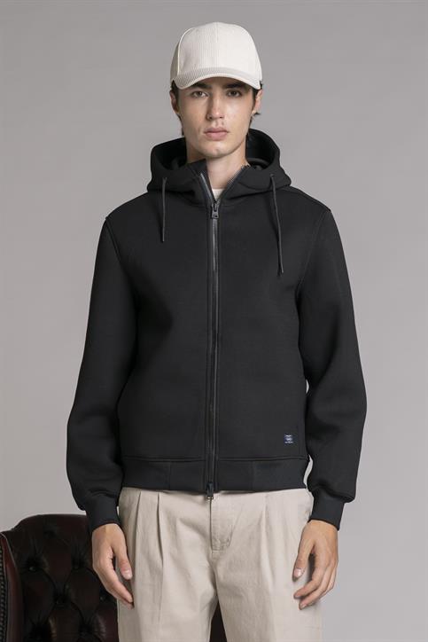 HOODIE JACKET SCUBA BLACK