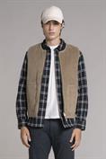 GILET REVERSE CORDUROY 500 STRIPES TAUPE
