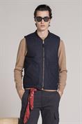 GILET REVERSE MIX WOOL BLUE