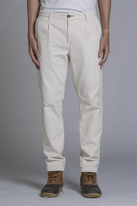 CHINO LONG PENCES COMF.CORD.500 STR.F/D OFF WHITE