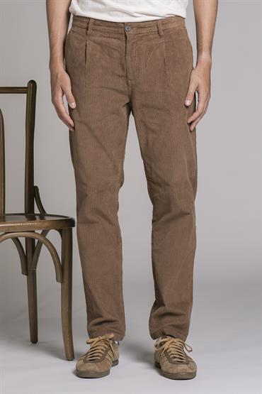 CHINO LONG PENCES COMF.CORD.500 STR.F/D MUD