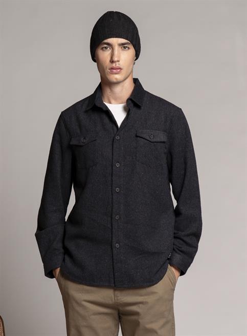 OVERSHIRT L/S FLANNEL Y/D NAVY