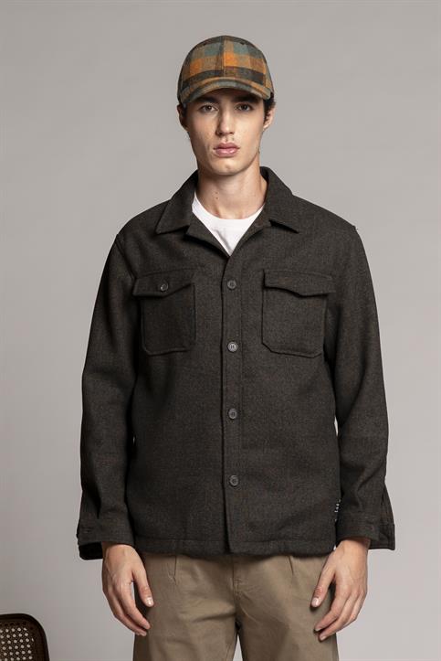 OVERSHIRT L/S FLANNEL Y/D GREEN