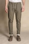 CHINO LONG COMF.POPELINE CANVAS F/D GREEN