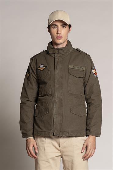 FIELD JKT + PATCH TWILL STRETCH F/D MIL.GREEN