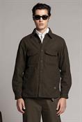 OVERSHIRT JACKET QUILTED WOOL F/D ARMY GREEN
