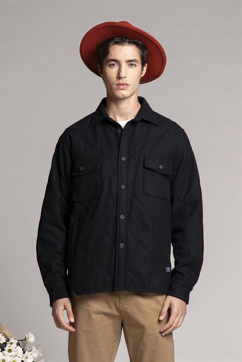 OVERSHIRT JACKET QUILTED WOOL F/D NAVY