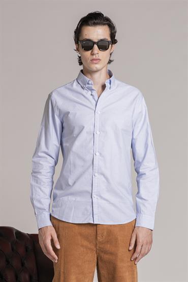 BUTTON DOWN REGULAR L/S OXFORD Y/D SKY