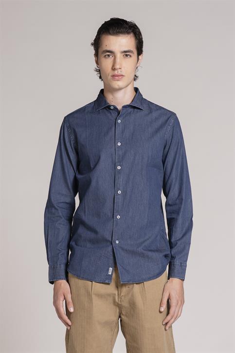 FRENCH COLLAR REGULAR L/S DENIM BLUE