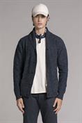 CARDIGAN BTN MOULINE' NAVY